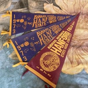 Vintage 1970s 4-h Agriculture pennants Lot Of 3.